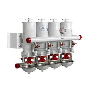 Фильтр-сепаратор топливный Vetus CE/ABYC 4 в ряд, 30 микрон, макс. 2160 л/ч (арт. 83100VTE)