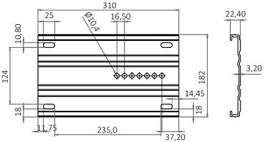 Стойка кресла из анодированного алюминия 300 мм нерегулируемая