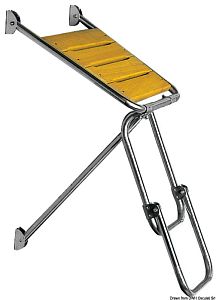 Транцевая площадка из нержавеющей стали с двумя складными ступенями 450х450 мм (арт. 48.420.06)