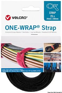 Кабельные стяжки Черные FRT VELCRO Brand ONE-WRAP ties 20 мм x 200 мм 25 шт