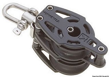 Двухшкивный блок на шарикоподшипниках из композитного материала с универсальной головкой и с направл