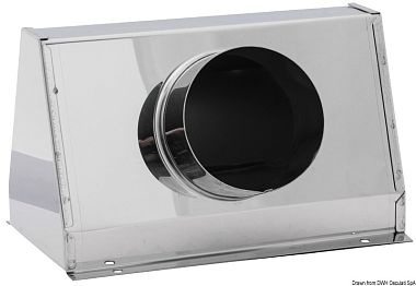Вентиляционный бокс из полированной нержавеющей стали для трубы Ø75 мм