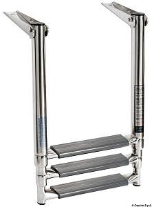 Трап телескопический 850x300мм 3 ступени AISI316 увеличенные ступени серый