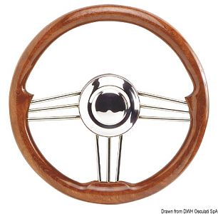 Нержавеющая сталь+красное дерево руль 350 мм