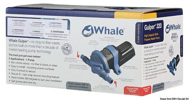 Помпа WHALE Gulper 320 для слива душа и фекальных вод 320 12 В