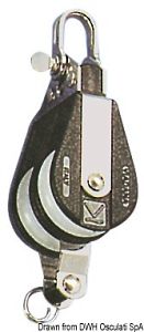 Двухшкивный блок вертлюжный с обушком Viadana Plastinox 45 мм 37950 кг 10 мм