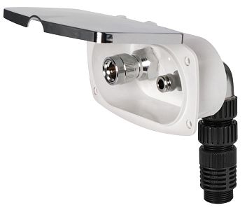 Врезной выход New Edge для приема воды с причала (вход и выход) 180x106 мм хромированный