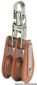 Двухшкивный блок HYE TUFNOL из пластика и нержавеющей стали c поворотным креплением 30 мм 31630 кг 8