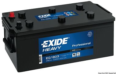 Аккумуляторная батарея EXIDE Professional для запуска двигателя и питания бортовой сети 180 Aч