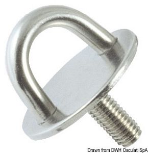 Обушок с круглым основанием и шпилькой из нержавеющей стали 6 мм (5 шт)