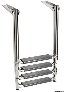 Трап телескопический 1130x306мм 4 ступени AISI316 увеличенные ступени серый