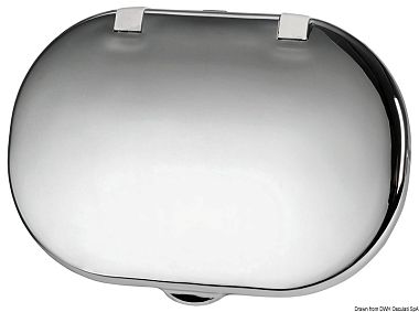 Простая крышка овальной формы и хромированного цвета