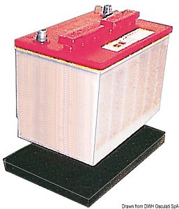 Поддон из чёрной резины под аккумуляторную батарею 125 Ач 355x177 мм (арт. 14.549.02)