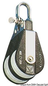 Двухшкивный блок на усиленных шарикоподшипниках с неподвижным креплением Viadana Wind Speed 34 мм 30