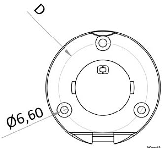 Наклонное врезное основание для поручня Ø108x150мм 6° с крышкой на петлях, нержавеющая сталь (арт. 46.819.01)