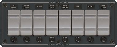 8-позиционная горизонтальная панель Contura с 8 автоматическими выключателями, белая (арт. 8261)