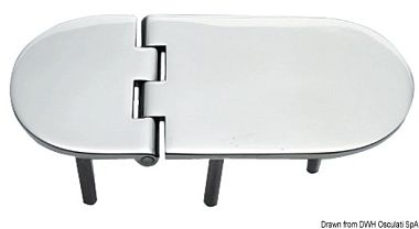 Петля вкручиваемая 145x65x4 мм 95° точного литья из полированной нержавеющей стали AISI316 (арт. 38.873.22)