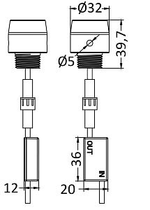 Подводный светодиодный светильник для кормовых площадок, транцев и корпусов 12/24 В синий