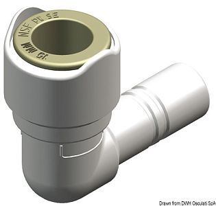 Коннектор угловой Whale Ø15мм "муфта-штуцер" белый