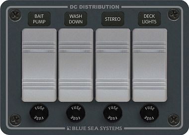 Водозащищенная панель выключателей постоянного тока 12В Contura  - 4 Позиции (арт. 8262)