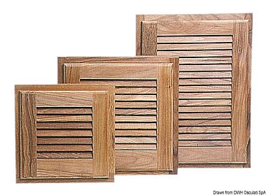 Дверца ARC из тика в стиле жалюзи с рамой 380 х 500 мм