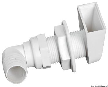 Штуцер слива в море 1" x 25 мм с оголовком и оливой под углом 90° (арт. 17.354.80)