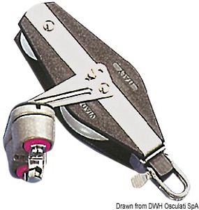 Двухшкивный блок на усиленных шарикоподшипниках с универсальной головкой и стопором Viadana Wind Spe