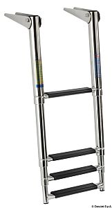 Трап телескопический складной 394/1156х315мм из нержавеющей стали AISI316 с 4 ступенями из чёрного п