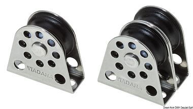 Одношкивный блок Viadana из полиамида и нержавеющей стали вертикальный 22 мм 500 кг 6 мм