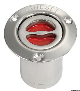 Горловина заливная с плоской крышкой для дизеля под шланг Ø50мм 80мм прямая из нержавеющей стали (арт. 20.467.03)