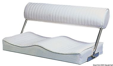 Двухместное сиденье с перекидной спинкой 800x400х380мм из белого кожзама и нержавеющей стали (арт. 48.412.00)