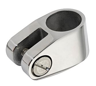 Шарнирная вилка 59x32x30мм для трубы Ø25мм сверхмощная скользящая из зеркально-полированной нержавею