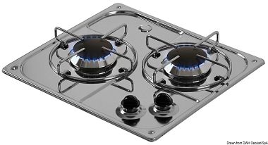 Газовая двухконфорочная варочная панели из нержавеющей стали 350 x 320 мм