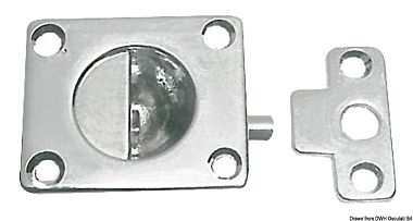 Защелка дверная 50x42мм из хромированной латуни