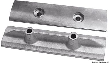 Цинковый анод-пластина Yamaha 6U4-45251-00 187x46x32 мм (арт. 43.254.70 / 6U4-45251-00)