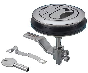 Ручка с поворотной задрайкой для подъема люков/пайолов с замком Ø90мм из нержавеющей стали AISI316 (арт. 38.152.21)