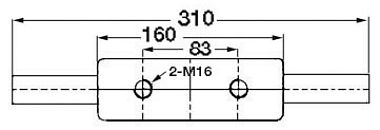 Утка на шпильках М16 Nordik 310x50x80мм 7246кг из зеркально полированной нержавеющей стали AISI316 (арт. 40.137.04)