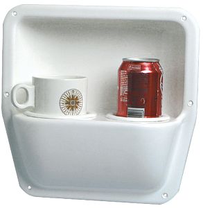 Боковой карман с подставкой для стаканов/чашек/бутылок 290x290x64 мм из белого пластика (арт. 20.029.00)