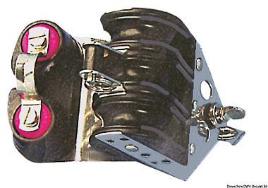 Трехшкивный блок на шарикоподшипниках из делрина со стопорами из углепластика на шарикоподшипниках и