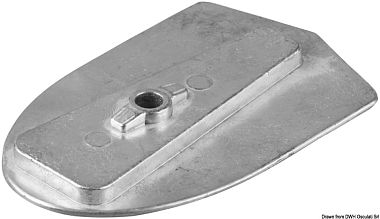 Цинковый анод-пластина Yamaha 6G1-45251-03/6N0-65251-00 для моторов 6/8 л.с. 97x60x13 мм