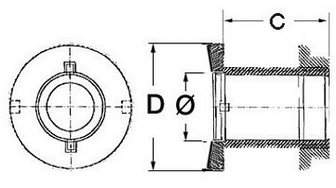 Штуцер слива в море для монтажа заподлицо 3/4" нержавеющая сталь