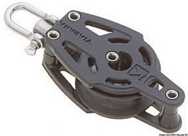 Одношкивный блок на шарикоподшипниках из композитного материала поворотный или фиксируемый с направл