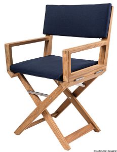 Складной стул ARC из тика темно-синего цвета 50x57x89