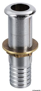 Штуцер слива в море Ø22,5мм 100x28мм из хромированной латуни с оливой под шланг Ø25мм