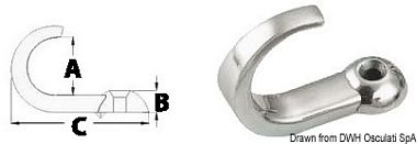 Крючок из нержавеющей стали 15x5.7x35.8 мм
