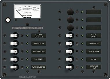 Панель Metal с 13-ю переключателями-предохранителями переменного тока (арт. 8579)