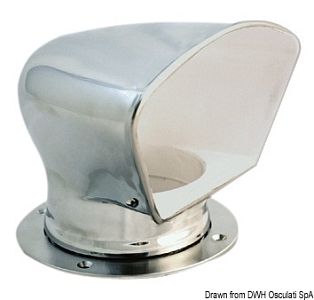 Вентиляционная головка Delux Ø109мм 183x135x145мм из полированной нержавеющей стали AISI316 с винтов