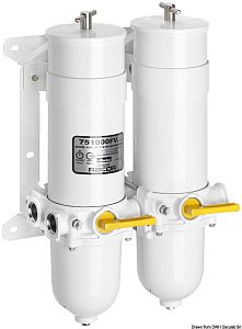 Спаренный фильтр для бензина и диз.топлива Racor 75/1000/MAXM 1080-1363л/ч, 30мкм, 559x457x279мм, металлический с переключающим краном (арт.17.667.52)