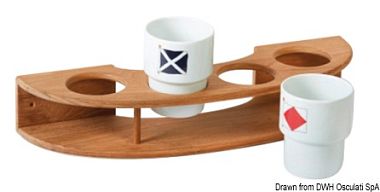 Полка ARC из тика для 4 стаканов 452 x 145 x 74 мм