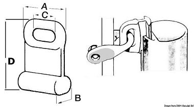 Ползун грота из нейлона 22 х 30 мм (блистер 4 шт)